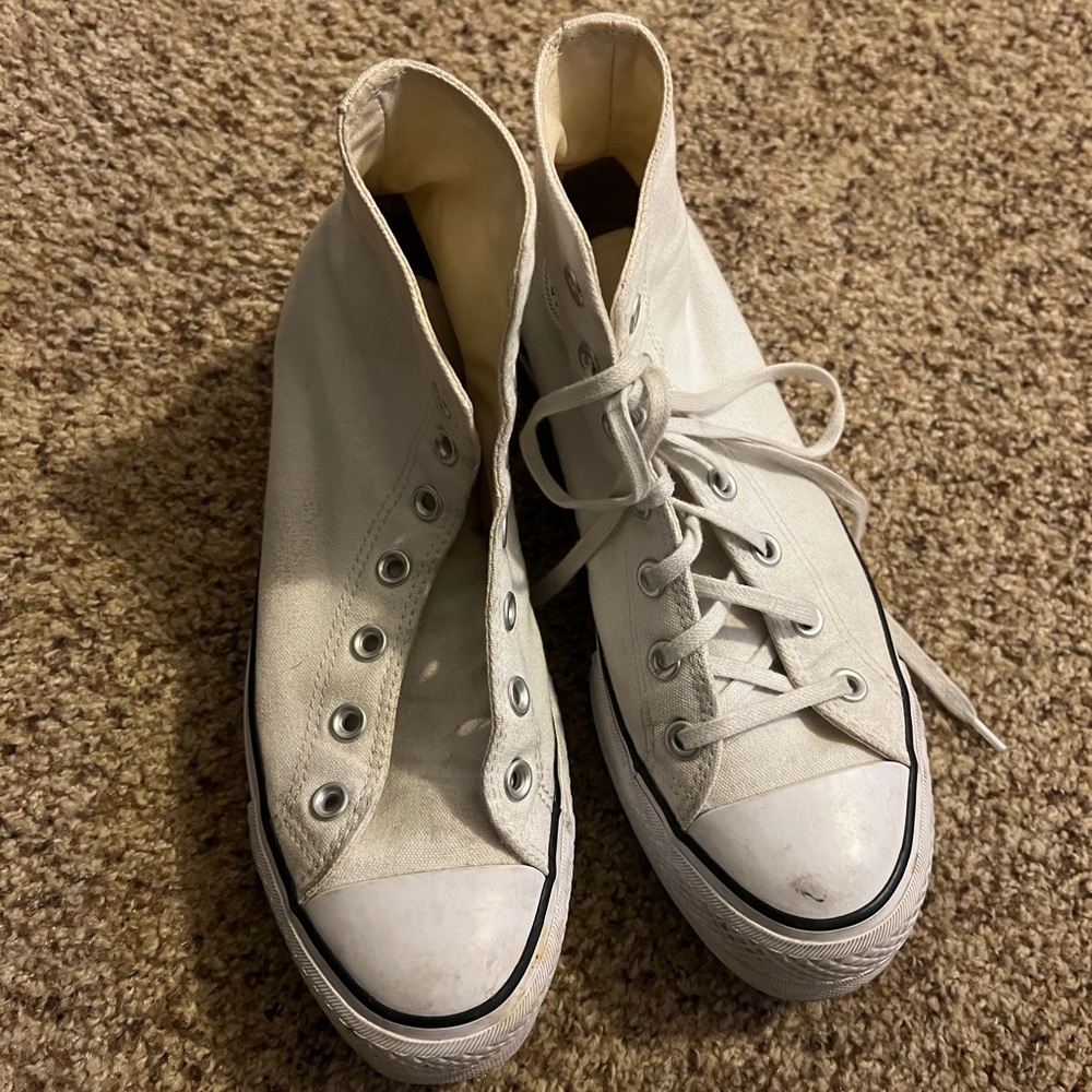 White Platform Converse